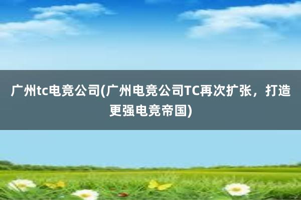 广州tc电竞公司(广州电竞公司TC再次扩张，打造更强电竞帝国)